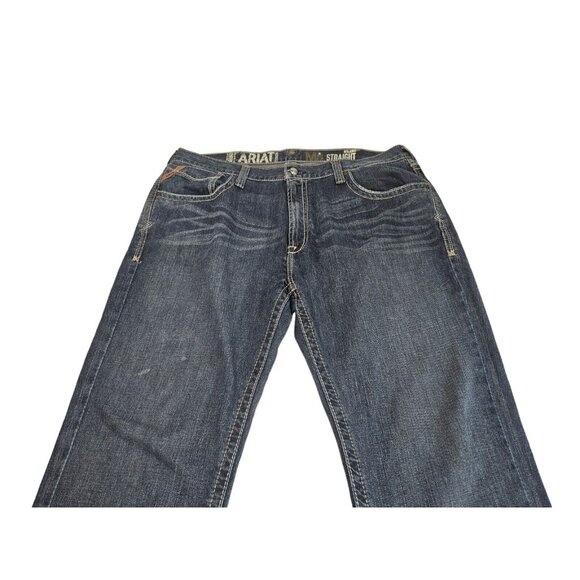 Ariat M5 Slim Straight Jeans Men's 41x34 Blue Denim - Picture 3 of 16